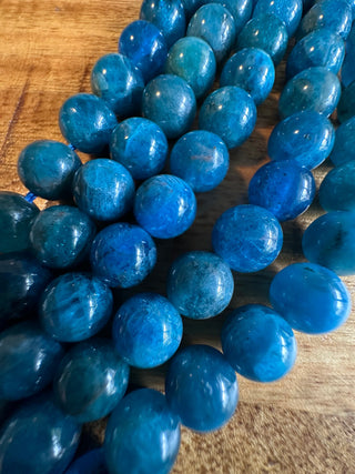 8mm Grade A Blue Apatite Bead Strands