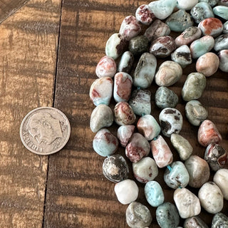 5-8mm Larimar Tumbled Stone Nugget Bead Strands