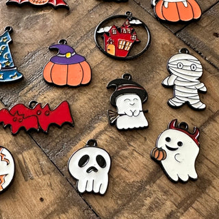 12pc Halloween Charm Set - Bracelets - Jewelry Making - Ghost - Ghoul - Pumpkin - Bats