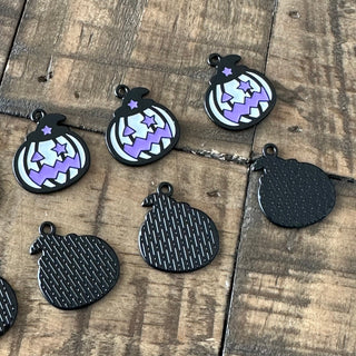 10pc Halloween Pumpkin Charms - Black - Purple - White