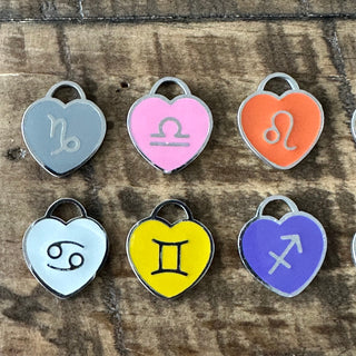 12pc Zodiac Charm Set - Hearts