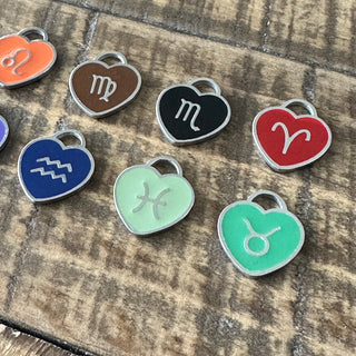 12pc Zodiac Charm Set - Hearts