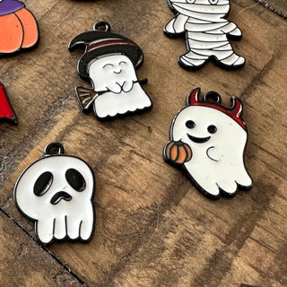 12pc Halloween Charm Set - Bracelets - Jewelry Making - Ghost - Ghoul - Pumpkin - Bats