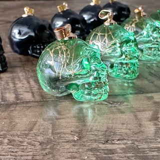 Halloween Skull Pendant - K9 Electroplated Glass