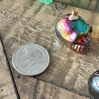 Halloween Skull Pendant - K9 Electroplated Glass