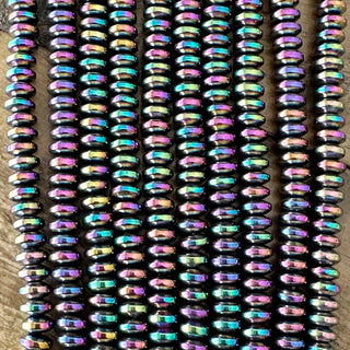 6mm Hematite Rondelle Bead Strand - Electroplated - Non-Magnetic