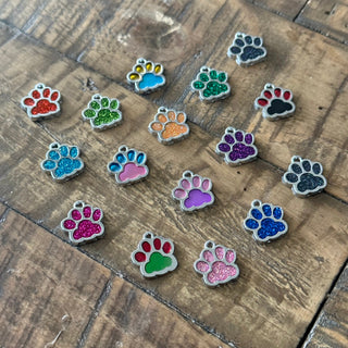 16mm Dog Paw Print Charms - Assorted Colors