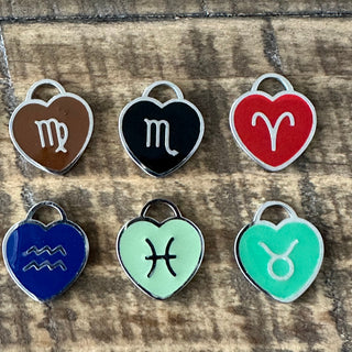 12pc Zodiac Charm Set - Hearts