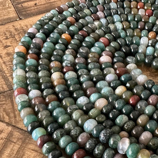 8mm Indian Agate Bead Strand - Rondelle