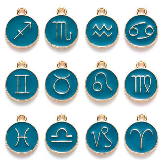 22mm Constellation Zodiac Sign Charm Set - Various Colors