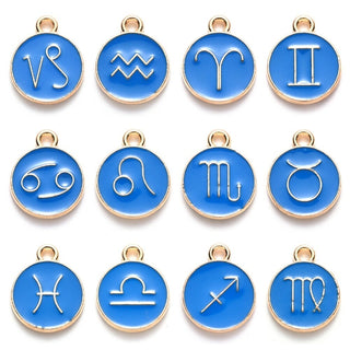 22mm Constellation Zodiac Sign Charm Set - Various Colors