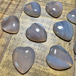 25mm Gray Agate Heart Cabochon