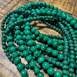 Malachite Bead Strands - 4mm - 6mm - 8mm