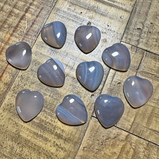 25mm Gray Agate Heart Cabochon