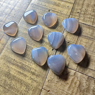 25mm Gray Agate Heart Cabochon