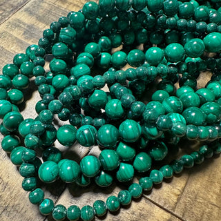 Malachite Bead Strands - 4mm - 6mm - 8mm